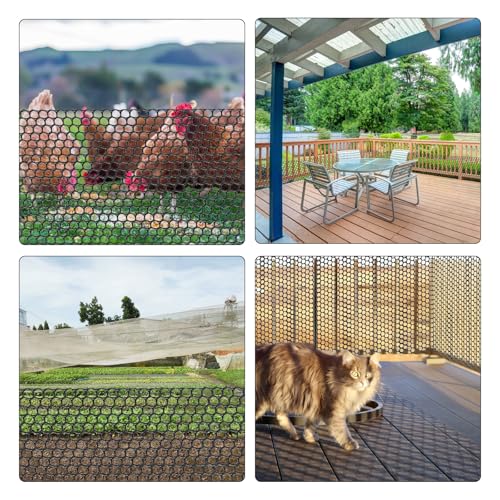 Upgraded 15.7IN x 33FT ABS Plastic Chicken Wire Fence Mesh, Poultry Fencing, Hexagonal Fencing Wire for Gardening, Construction Barrier Netting, Chicken Wire Frame Crafts, Floral Netting - color: Black