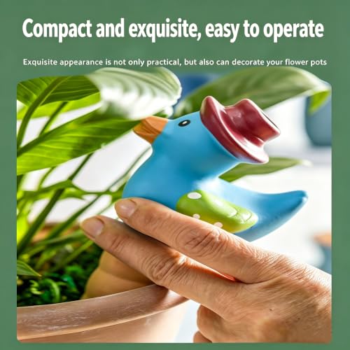 4PCS Terracotta Self Watering Spikes, Cute Duck Shaped Self Watering Globes | Automatic Plant Waterer Outdoor&Indoor Use, Vacation Clay Watering Devices System, Slow Release Self Watering Planter Insert - color: Blue and Yellow Ducks Set (Pack of 4)