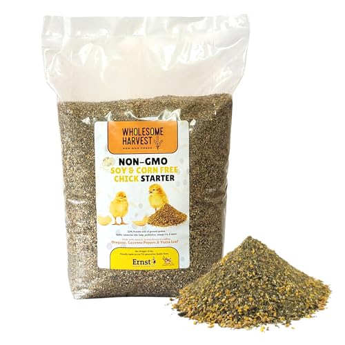 Corn & Soy-Free Chick Starter Feed - All Grain & Non-GMO Chick Food Starter with Omega 3 - Chicken Feed for Growing Healthy Chicks with High-Protein 22% and Probiotics - 10 Lb - size: 10 Pound (Pack of 1)