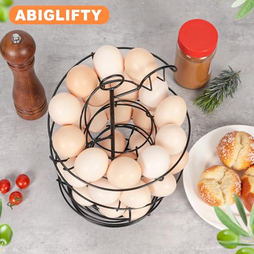 Abiglifty Spiral Metal Egg Holder Countertop, Fresh Egg Holder Countertop,Egg Storage for Countertop, Spiral Egg Storage Display Rack for Kitchen,Farmhouse