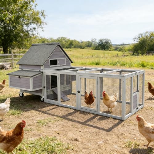 Aivituvin Chicken Coop Run Extension Rabbit Enclosure Outdoor Duck Hen Playpen - size: 79.0"L x 37.8"W x 20.7"H