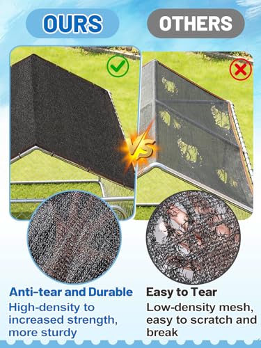 MEWTOGO 95% High Density Dog Kennel Shade Cover - 10x10ft Mesh Shade Cloth | Anti-Tear, Easy Setup, Provides Perfect Shade, for Garden Outdoor Patio Greenhouse Balcony Chicken Coop Pet Crate - size: 10x10ft