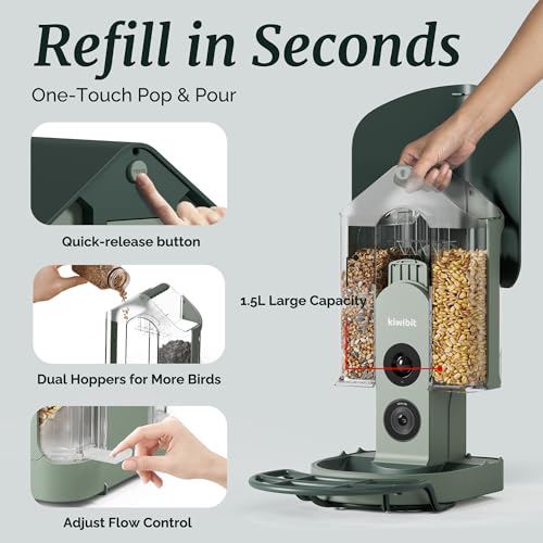 Smart Bird Feeder with 4K AI Camera Solar Powered | Hummingbird Feeder Kit Included, AI Identification Bird Specie, 4K Live Stream, Real-Time Bird Visit Alert, Birdwatching Gift
