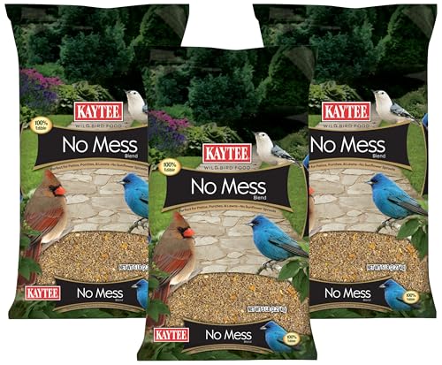 Kaytee Wild Bird No Mess Food Seed Blend for Blue Jays, Woodpeckers, Juncos, Cardinals, Grosbeaks, Sparrows, and Finches, 5 Pound (Pack of 3) - size: 80 Ounce (Pack of 3)