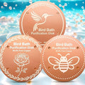 OICEME Bird Bath Purification Disc Pure Copper Backyard Outside Solar Power Wild Hummingbird Pedestal Fountain Cleaner Outside Feeder Cage Dispenser Heater Outdoor Railing Glass Concrete Gifts Rose - color: Copper 3PCS Bird&Rose&Bee