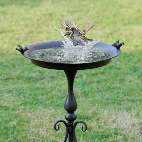 Dia 18" W*28" H Large Metal Bird Bath with Stand, Bird Baths for Outdoors | Bird Bath for Outside,Metal Bird Feeder,for Garden Yard Decor
