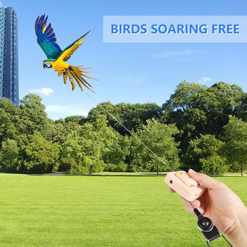 Bird Leash, Elyssnova 2024 New Bird Harness, Retractable Parrot Leash, Used for Bird Flight Training, 0-20 Feet Freely Adjustable, Suitable for Various Birds