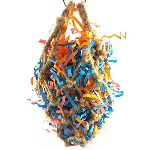 Litewoo Bird Foraging Shredding Nest Chew Hanging Toy for African Grey Cockatoos Conure Parakeet Quaker Cockatiel Cage Accessories - color: Toy1