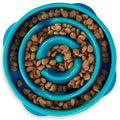 Outward Hound Fun Feeder Slo Bowl – Medium 2‑Cup Capacity, Slow Feeding, Small to Medium Dogs & Cats, Non-Slip, Turquoise, Drop Pattern - color: Turquoise, size: Medium