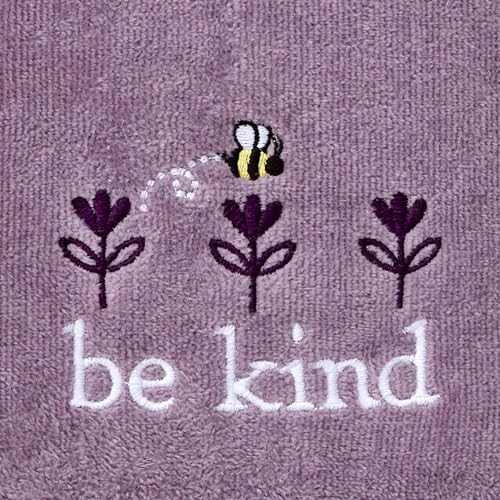 SKL Home Bee Kind 100% Cotton Embroidered 2pc Hand Towel Set, Decorative for Bath/Kitchen/Bar & Gift, Lavender - color: Bee Kind