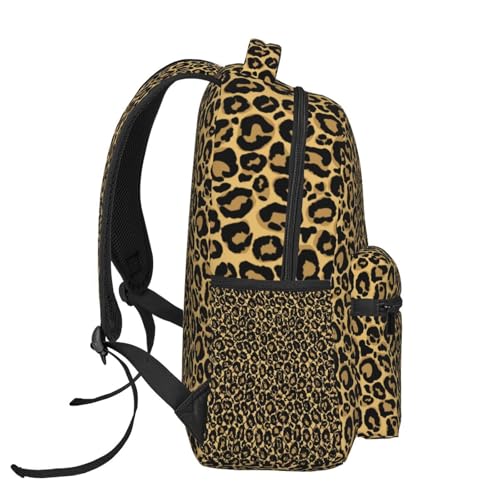 Fiokroo Brown Leopard Print Backpack School Bag For Students Teens Men Women Laptop Backpacks Travel Daypack Bag With Multiple Pockets - color: Leopard Print#06
