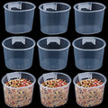 9 Pack Small Bird Food and Water Bowl Feeder, Parrot Convenient Hanging Container, Plastic Cage Sand Cup Feeding Dish