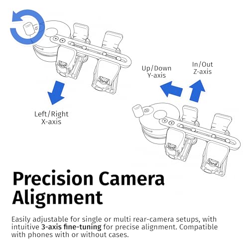 Universal Spotting Scope Phone Adapter, Double Grip, Made in USA | Phone mount for binoculars, telescopes & scopes. Secure digiscope phone adapter, multi-camera compatible, case friendly.