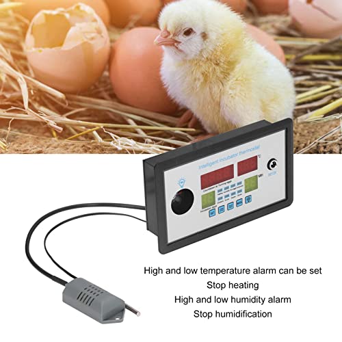 Fdit Intelligent Incubator Thermostat Digital Automatic Incubator Controller Egg Hatcher Temperature Incubator Controller for Various Eggs (12V)