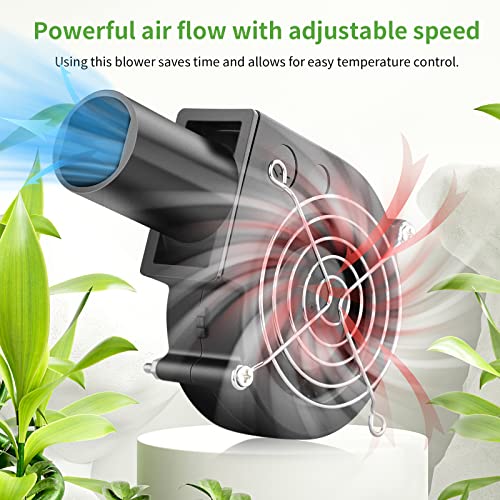 9733 Small Centrifugal BBQ Blower Fan with Variable Controller | 120V–240V AC power plug, for camp,grill,wood stoves,furnace,forge fire bellows and charcoal starter projects - size: 9733-AC Control