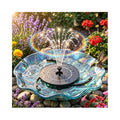 AISITIN Solar Fountain Pump 6 Nozzles & Anti-Drift Bracket & Ground Stakes | DIY Separated Design, Attract Birds, Upgraded Filter, Solar Fountain for Bird Bath, Water Feature, Fish Tank, Garden