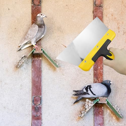 Cunguv Large Pigeon Droppings Scraper Bird Poop Remover Stainless Steel Bird Droppings Cleaning Scraper - size: 9.4 inch