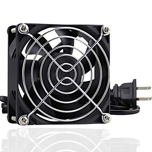 GDSTIME 80mm EC Axial Fan AC 110V 120V 220V Brushless Cooling 80mm x 25mm | AXIAL 8025, Muffin Fan, 80V-240V, 2.5W Low Power, ON/OFF Switch, for Incubators, Tube Amp, DIY Ventilation Exhaust Projects - size: 80x80x25mm
