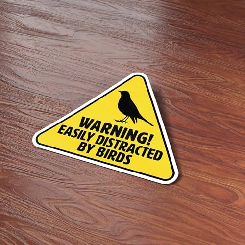 Easily Distracted by Birds Sticker for Hydroflask Water Bottle - Funny Birding Quote Laptop Decal - Cute Birdwatching Gift for Bird Nerds