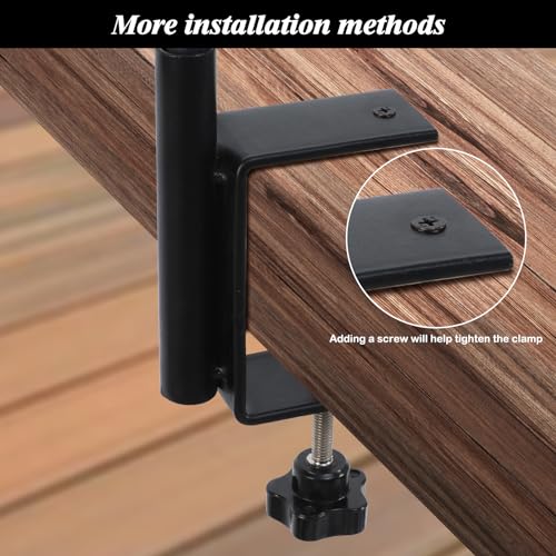 2 Pack 29 Inch Adjustable Deck Hook,Solid Steel Deck Hangers for Bird Feeders,Lanterns, Flower Basket and Suet Baskets with Clamp,Black - size: 29 Inch