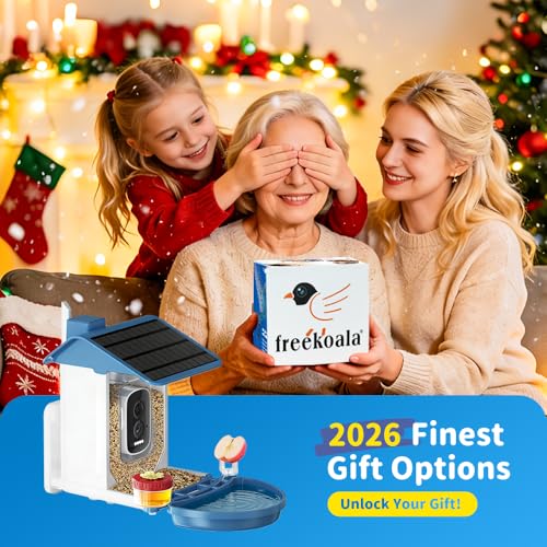 Bird Feeder with Camera, 4K UHD AI Video Bird Feeder Camera, Solar Powered Smart Bird Feeder with Camera for Outside, Instant Arrival Alerts, 3-in-1 Design, Ideal Gifts for Bird Lovers, Blue - color: Blue