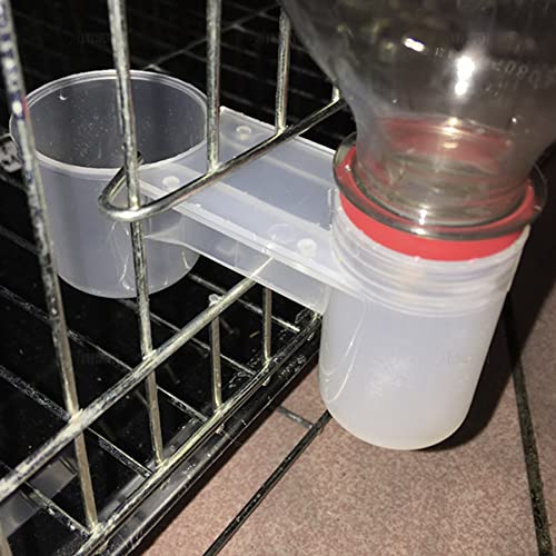 AUEAR, Set of 12 Bird Drinker Feeder Cup Soda Pop Water Bottle Plastic for Pigeons Parrot Chicken Supplies (Clear) - color: Clear