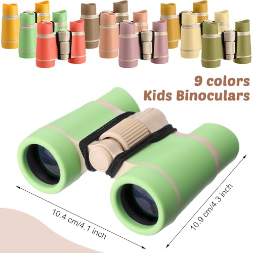 Yunsailing 9 Pack Kids Binoculars,Morandi | for Kids Folding Outdoor Explorer Toy for Bird Watching, Camp, Scavenger Hunt, Classroom Activities, VBS, Party Favor - color: Warm