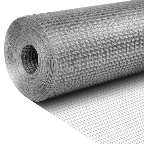 Tatuo Hardware Cloth 1/2 Inch 36in x 100ft Hot Dip Galvanized After Welded Cage Mesh Rolls 21 Gauge Metal Chicken Wire Roll Wire Fencing Poultry Netting for Raised Garden Rodent Animals - color: Silver, size: 36in X 100ft
