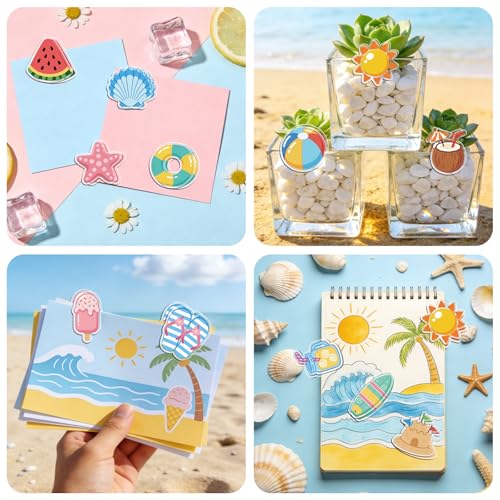 MAYJOYDIY 24Pcs 12 Styles Summer Beach Bag Clips Sun Watermelon Seashell Bag Sealer Sealing Closures Cute Starfish Acrylic Chip Clips Funny Home Office Holders for Bread Snack Storage Desk Decor - style: Summer Beach