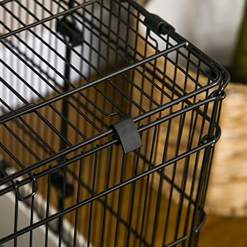 PawHut 26" Small Animal Cage with Wheels, 2-Level Portable Bunny Cage, Chinchilla Ferret Cage with Removable Tray, Platform and Ramp | Portable Chinchilla Ferret Cage, Platform, Ramp - size: 31.5"L x 20.8"W x 26.0"H