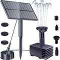 Biling Upgraded Solar Fountain Pump Kit with Ground Stake for Bird Bath | Adjustable Solar Panel, Brushless Low-Consumption Motor, 4 Spray Nozzles, ECO Solar Power for Garden Fish Tank - size: 1.5W