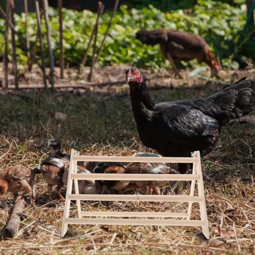 Totority Chicken Perch Stand Wooden Roosting Bar for Baby Chicks Poultry Coop Accessories Stable Detachable 13.38X9.84X7.87 Inches