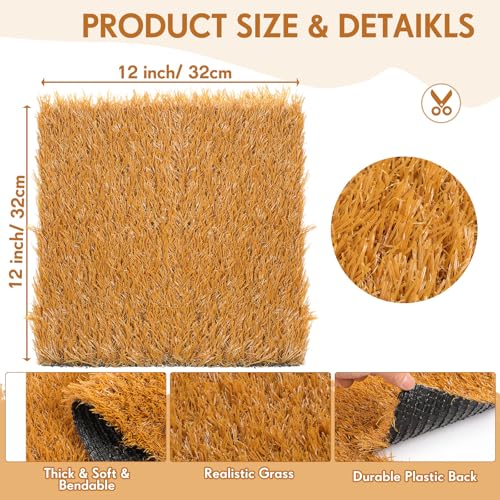 Teenyyou 18 Pack Chicken Nesting Box Pads, 13 x 13 x 1.18 Inch Washable Nesting Pad for Chicken Coop, Artificial Grass Rug Carpet Reusable Nest Box Bedding Fake Synthetic Turf Mat for Hen Laying Eggs