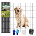 Welded Wire Fence 24inch x 50ft, 2inch x 3inch Black Chicken Wire Fencing, 16Gauge PVC Coated Garden Wire Fence Rolls, Anti-Rust Metal Fencing for Yard Plant Protection Poultry Netting - size: 2ft x 50ft
