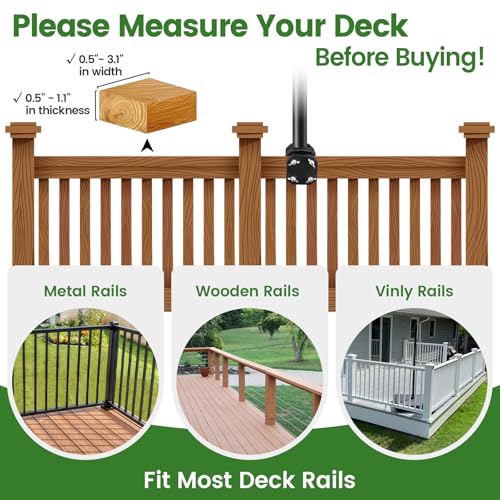 Deck Bird Feeder Hanger for Railing, Heavy Duty Hummingbird Feeder Hanger 28-inch Deck Hook Fence Balcony Railing Bracket for Planter,Flower Baskets,Lanterns,Wind Chimes