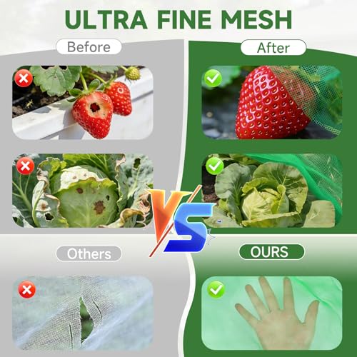 Garden Netting for Raised Beds 2PCS, Raised Garden Bed Plant Netting Cover Mesh with Drawstring for Garden Protection, Rectangular Bird Insect Netting Pest Barrier Screen for Vegetable, 4x2x1ft, Green - color: 2pcs Green Mesh, size: 4x2x1ft