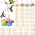 DoubleFill 24 Pack Bird Feeder Craft Kits for Kids Ages 3-8 Bird Feeder Craft Kits with Stainless Steel Bowls DIY Kids Crafts Wooden Art Painting Outdoor Bulk Toys for Children VBS Crafts