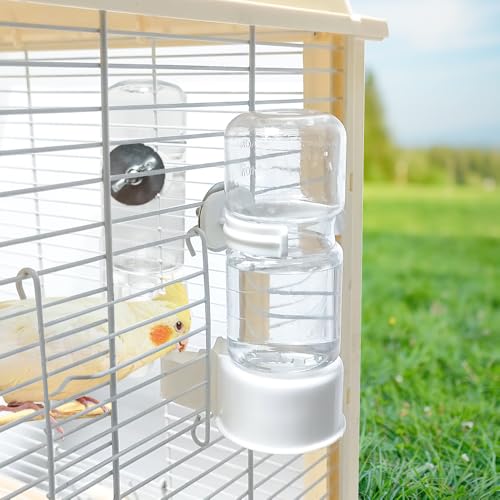 2 Pcs Automatic Pet Bird Water Feeder, Water Dispenser for Cage, Bird Cage Suspended Automatic Water Dispenser, Parrot Feeders for Parakeet Budgie Cockatiel Lovebirds Canary Finch - size: 2PCS 140ml