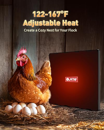 PETNF Chicken Coop Heater 140 Watts Radiant Heat Chicken Heater Energy Efficient Design Safer Than Brooder Lamps Heater for Chicken Coop, Heating Wire UL-Compliant Two Ways to Use, 11.81''x15.74'' - color: Light black-ChickenNestHeater
