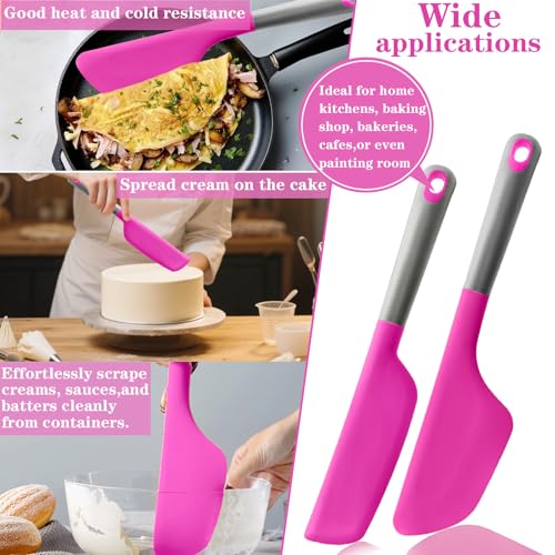 Silicone Omelette Spatula Turner, Flip Fold Omelet Turner, 13Inch | Flexible Egg Flip Tool for Non-stick Pans, Heat Resistant omelette flipper for Kitchen Omelet Pancake Crepes,Rose Red - color: Deep pink