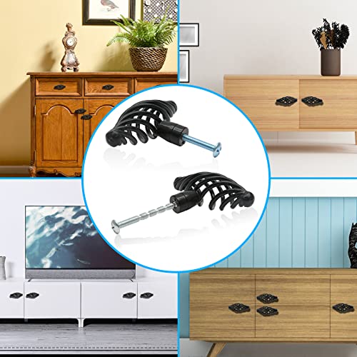 Jiozermi 12 Pack Oval Birdcage Cabinet Knobs, 3" Length, Flat Black | 3" Length Birdcage Drawer Pulls, Iron Bird cage Cabinet Handles, Flat Black - size: 3 inch, Oval