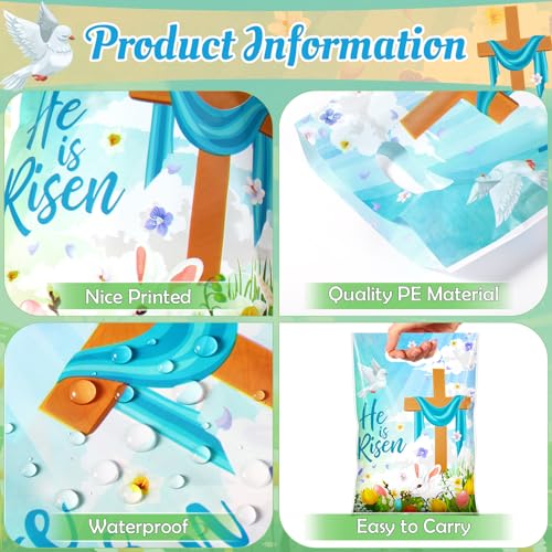 Honeydak 60 Pcs Religious Easter Treat Bags Plastic Easter Candy Treat Goodie Cookie Bags Christian Cross Party Favors for Spring Sunday School Church Party Supplies