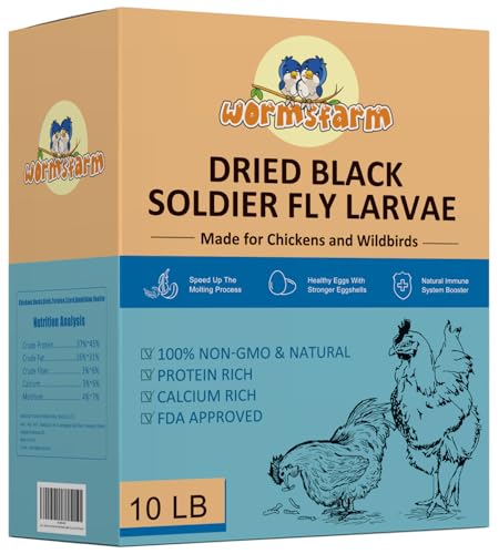 10lb Dried Black Soldier Fly Larvae for Chickens,More Ca Than Mealworms | Treats for wild birds,laying hens,blue birds - size: 10 Pound (Pack of 1)