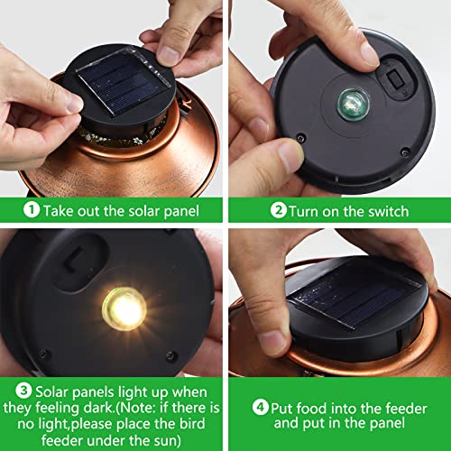 2 Pack Hummingbird Bird Feeders for Outdoors Solar Lanterns Waterproof | Garden Decor Gifts for Women Mom Grandma Metal Solar Decoration Outside LED Lanterns for Yard, Patio, Lawn, Pathway(2 Pack) - size: Flower Hummingbird-2 Pack