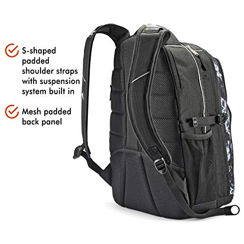 High Sierra Swerve Laptop Backpack, Black Steam/Black, One Size - color: Black Steam/Black