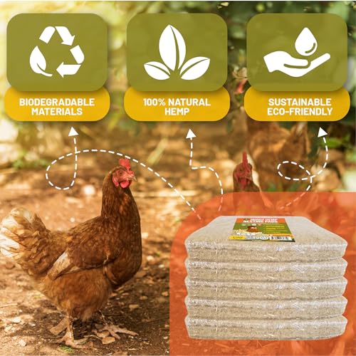 Nesting Pads for Chicken Coop 13”x13-100% Natural, Super Absorbent & Odor Control, Biodegradable Chicken Nesting Pads - Ideal for Nesting Boxes for Chickens - Durable Nesting Box Pads