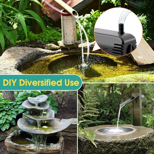 Antfraer 12W Solar Fountain Pump, Solar Pond Pump 160GPH Adjustable Flow with 16.5Ft Cord & 6.6Ft Tubing for Ponds, Wildlife Gardens, Bird Baths & DIY Water Features - style: 12W