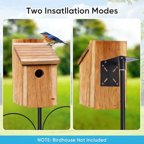 78 Inch Heavy Duty Bird Feeder Pole with Anti-Squirrel Baffle-Compact for Gardens & Patios, Outdoor Bird Feeding Station