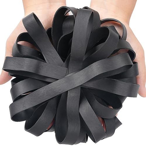 AIWOQI Rubber Bands Long Size 107 Heavy Duty Big Wide Rubber Band 30pcs | Elastic Bands for Office Supply Trash Can File Folders Litter Box Rubber Bands Black - color: Black
