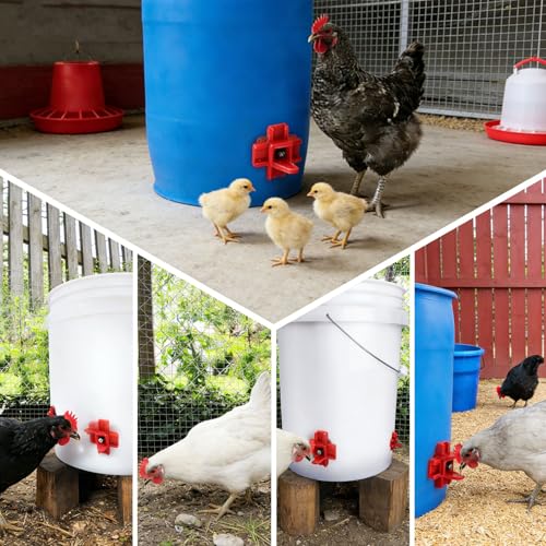 15 pcs Chicken Waterer Nipples with Drill Bits,Horizontal Automatic Chicken Waterer,Leakproof Poultry Watering System for Chicken Coop